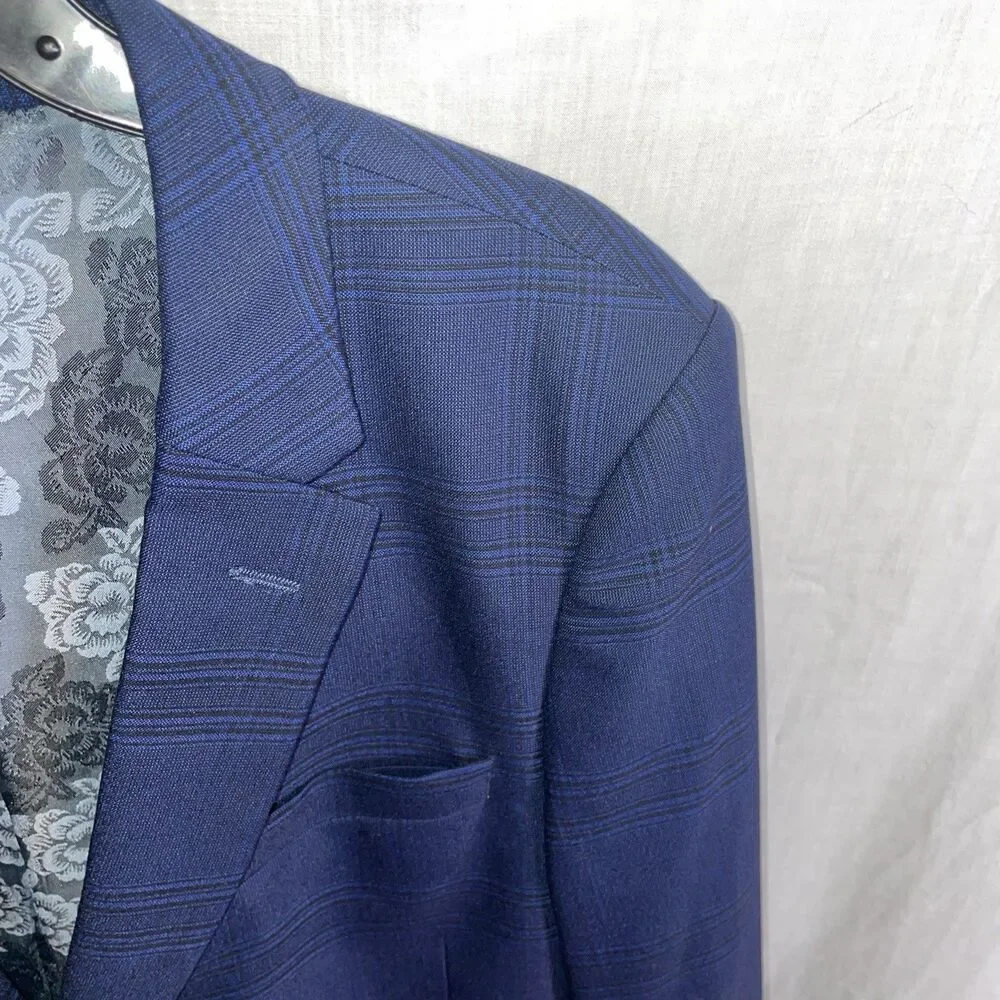 Alberto Cardinali Men’s 2 Piece Suit Size 40L Navy Blue Business Formal City